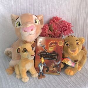 DISNEY LION KING large NALA & 2 Simbas- 1 NWT stuffed plush toys & DVD #1